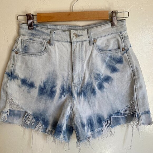 American Eagle Highest Rise Mom Jean Short Tie Dye Size 2 - Picture 2 of 10